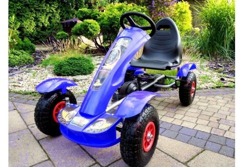 Gokart GM18 Niebieski Pompowane Koła