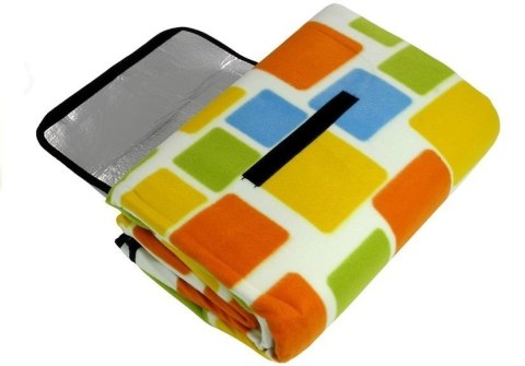 Koc Piknikowy Termiczny 200x200 kolorowe kwadraty