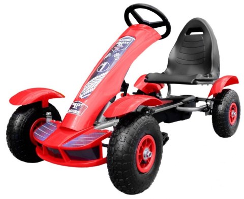 Duży Gokart Pompowane Koła Czerwony