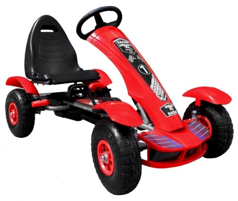 Duży Gokart Pompowane Koła Czerwony