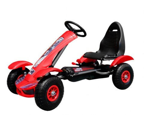 Duży Gokart Pompowane Koła Czerwony