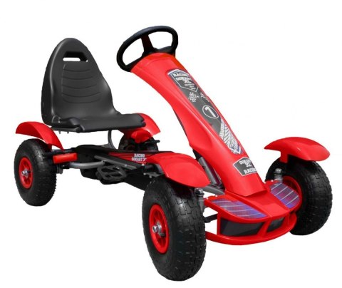 Duży Gokart Pompowane Koła Czerwony