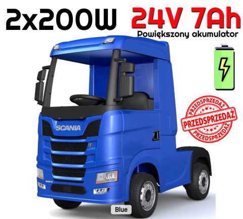 Pojazd TIR Ciężarówka Scania R-SERIE 24V 2x200W Niebieska