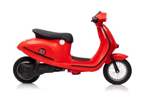 Motorek Skuter na akumulator 24V10Ah o mocy 350W + pompowane koła Retro 23 Czerwony
