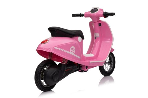 Motorek Skuter na akumulator 24V10Ah o mocy 350W + pompowane koła Retro 23 Różowy