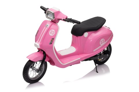Motorek Skuter na akumulator 24V10Ah o mocy 350W + pompowane koła Retro 23 Różowy
