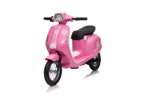 Motorek Skuter na akumulator 24V10Ah o mocy 350W + pompowane koła Retro 23 Różowy