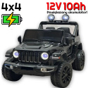 Autko JEEP Rubicon FT-938 4x4 KOŁA EVA Czarny LAKIER + POWIĘKSZONY AKUMULATOR 12V10Ah