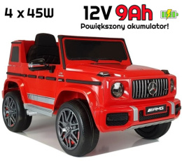 MERCEDES G63 AMG, MIĘKKIE KOŁA EVA, MIĘKKIE SIEDZENIE FULL OPCJA/BBH0002 4x4 - POWIĘKSZONY AKUMULATOR 12V9Ah