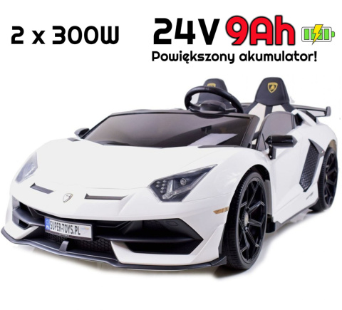 LICENCJONOWANY LAMBORGHINI AVENTADOR SVJ DLA 2 DZIECI, FUNKCJA DRIFTU MIĘKKIE SIEDZENIE, MIĘKKIE KOŁA/SX2028 2x300W