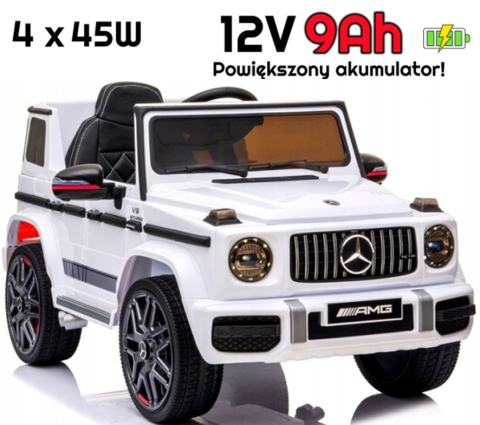 MERCEDES G63 AMG, MIĘKKIE KOŁA EVA, MIĘKKIE SIEDZENIE FULL OPCJA/BBH0002 4x4 - POWIĘKSZONY AKUMULATOR 12V9Ah