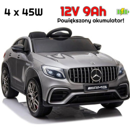 Auto na akumulator Mercedes GLC 4x4 Lakierowany srebrny + POWIĘKSZONY AKUMULATOR 12V9Ah