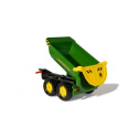 ZESTAW Traktor na akumulator JOHN DEERE z przyczepką HALF PIPE + pług na zimę Peg Perego