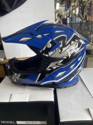 Kask Motocyklowy Enduro Niebieski M