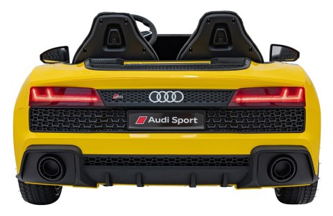 Wielkie auto na akumulator Audi Spyder R8 2x200W 24V 14Ah LIFT Żółty