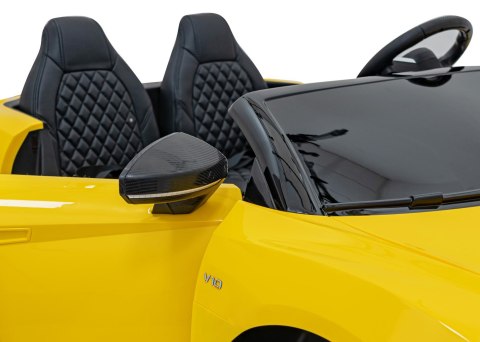 Wielkie auto na akumulator Audi Spyder R8 2x200W 24V 14Ah LIFT Żółty
