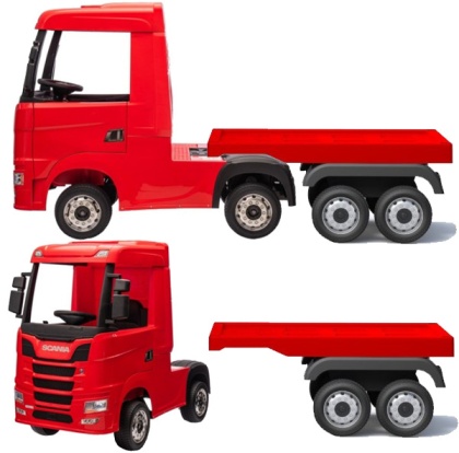 ZESTAW TIR Ciężarówka + Naczepa Scania R-SERIE 4x4W Czerwona