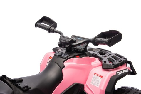 Quad Can Am Outlander 4x4 na akumulator 12V 14Ah + PILOT Różowy