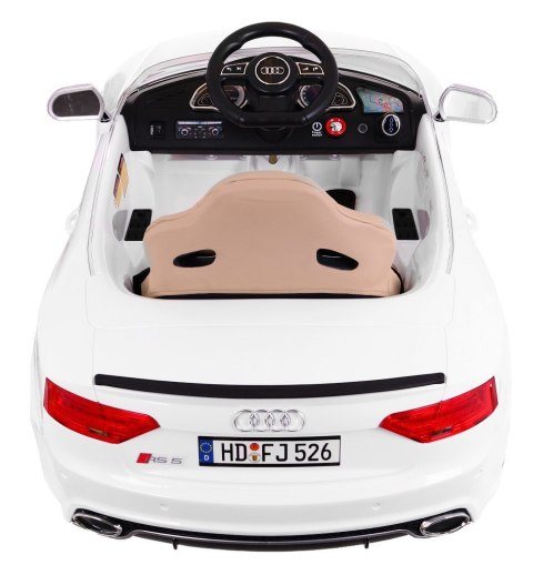 Pojazd Audi RS5 Miękkie Siedzenie 2.4G Biały