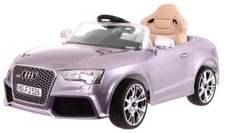 Pojazd Audi RS5 Miękkie Siedzenie 2.4G Lakierowny Srebrny