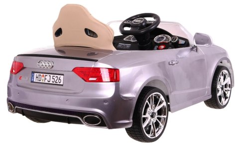 Pojazd Audi RS5 Miękkie Siedzenie 2.4G Lakierowny Srebrny