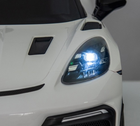 Autko na akumulator Porsche 718 Biały + Pilot MP3 światła pasy