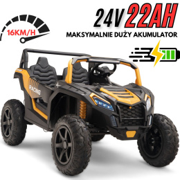 Buggy ATV Strong Racing dla 2 dzieci Złoty + Silnik bezszczotkowy + Pompowane koła + POWIĘKSZONY AKUMULATOR 24V 22AH