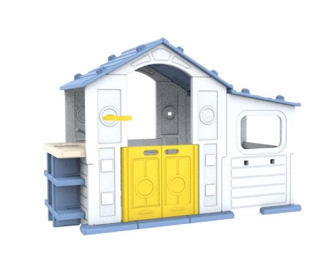 Duży Dom Z Przedsionkiem, Koszykówką i Zlewem Niebieski Dach