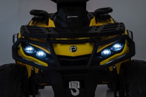 Quad Can Am Outlander 4x4 na akumulator 12V 14Ah + PILOT Żółty