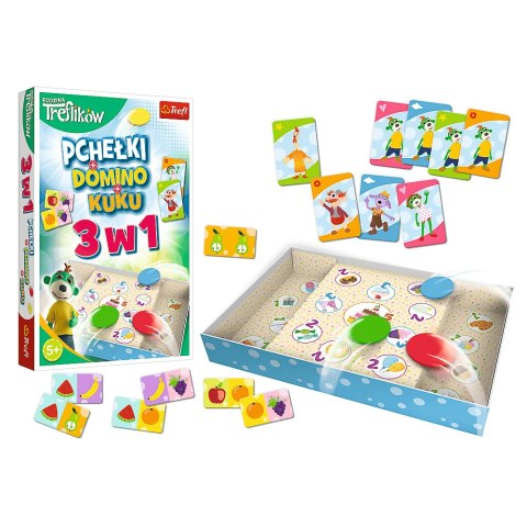 Gra 3w1 Domino Pchełki Kuku Rodzina Treflików 01921