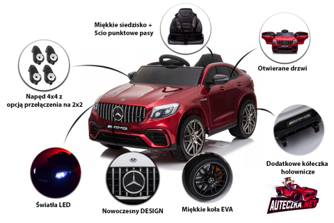 POZWROTOWY MERCEDES GLC 63S MIĘKKIE SIEDZENIE, MIEKKIE KOŁA, SYSTEM ESW, QLS5688