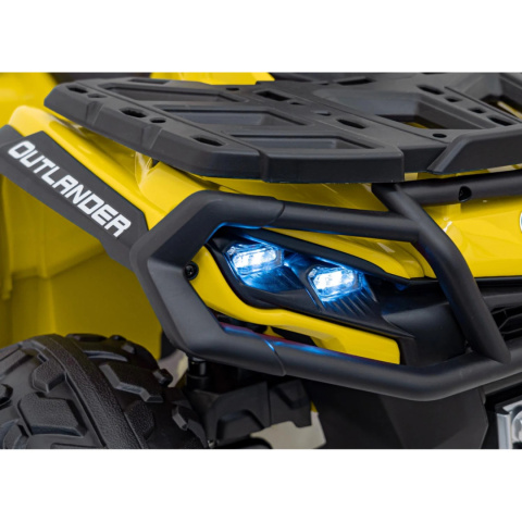 Quad Can Am Outlander 4x4 na akumulator 12V 14Ah + PILOT Żółty