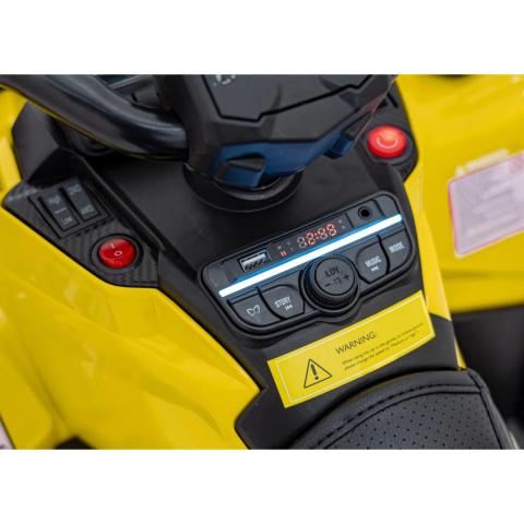 Quad Can Am Outlander 4x4 na akumulator 12V 14Ah + PILOT Żółty