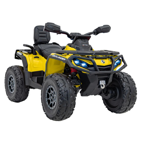 Quad Can Am Outlander 4x4 na akumulator 12V 14Ah + PILOT Żółty