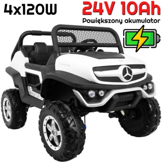 PREMIUM Auto na akumulator Mercedes BENZ UNIMOG STRONG4x4 24V10Ah + PILOT MP3 SKÓRA