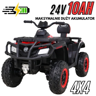 DUŻY QUAD NA AKUMULATOR XT-SPEED 4x90W 24V7Ah 60kg - POWIĘKSZONY AKUMULATOR