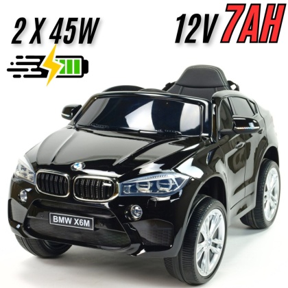 Auto na akumulator BMW X6M Lakierowany Czarny 2x45W 12V7Ah