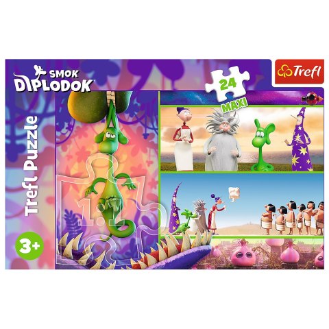Puzzle - "24 Maxi" - Ciekawski Smok Diplodok / Human Film Smok Diplodok 14376
