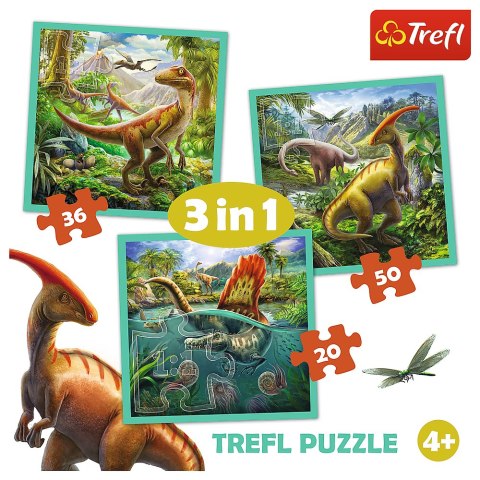 Puzzle - "3w1" - Niezwykły świat dinozaurów / Trefl 34837