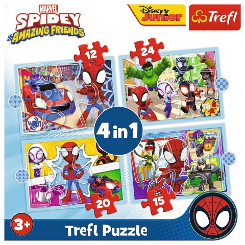 Puzzle - "4w1 (12, 15, 20, 24)" - Ekipa Spiday"a / Spiday and his Amazing Friends 34611