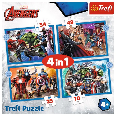 Puzzle - "4w1" - Odważni Avengersi / Disney Marvel The Avengers 34386