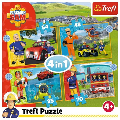 Puzzle - "4w1" - Odważny Strażak Sam / Prism AandD Fireman Sam 34387