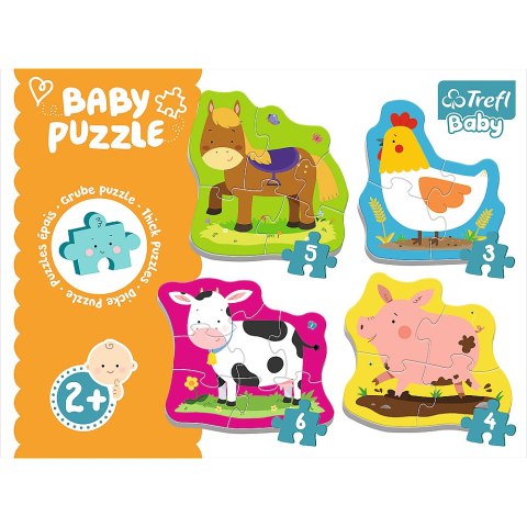 Puzzle - "Baby Classic" - Zwierzęta na wsi / Trefl Baby 36070