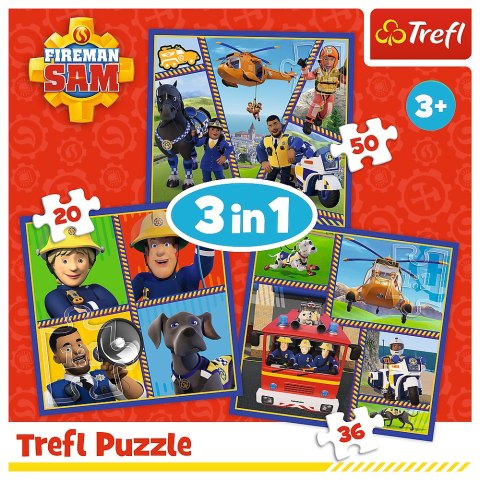 Puzzles "3in1" - Dzień Strażaka Sama / Prism AandD Fireman Sam 34868
