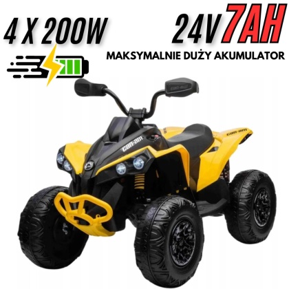 Quad CAN-AM Renegate 4x200W 24V Na Akumulator DK-CA002 żółty