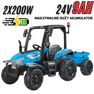 Wielki traktor na akumulator BLAST 24V9Ah 2x200W - POWIĘKSZONY AKUMULATOR!