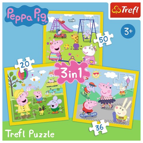 Puzzle - 3w1 - Wesoły dzień Peppy - Peppa Pig 34849