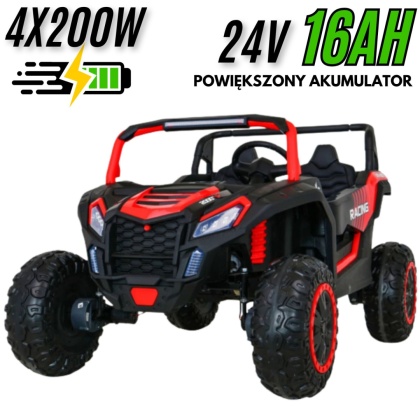 Autko na akumulator MEGA Buggy ATV Racing 4x4 Czerwony 24V 16Ah