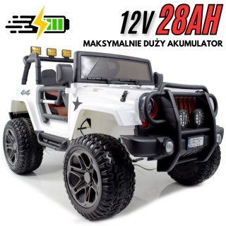 Auto na Akumulator WXE-1688 Biały 12V28Ah - POWIĘKSZONY AKUMULATOR
