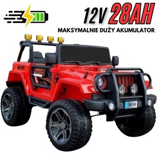 Auto na Akumulator WXE-1688 Czerwony 12V28Ah - POWIĘKSZONY AKUMULATOR